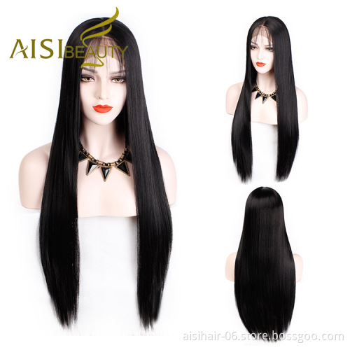 Aisi Beauty Wholesale Vendor Multi Color Cosplay Long Silky Straight Lace Frontal Synthetic Hair For Black Women Lace Front Wig